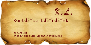Kertész Lóránt névjegykártya